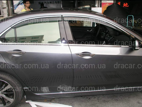 Дефлектори вікон з хром молдінгом із нерж. сталі Honda Accord 2008-2012 артикул 4854